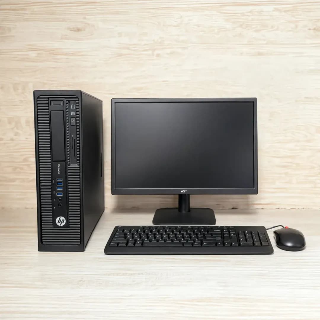 PC i5 4ta gen, 4gb RAM 500gb HDD, Monitor 19", teclado + mouse, VGA, 2× baterias AA