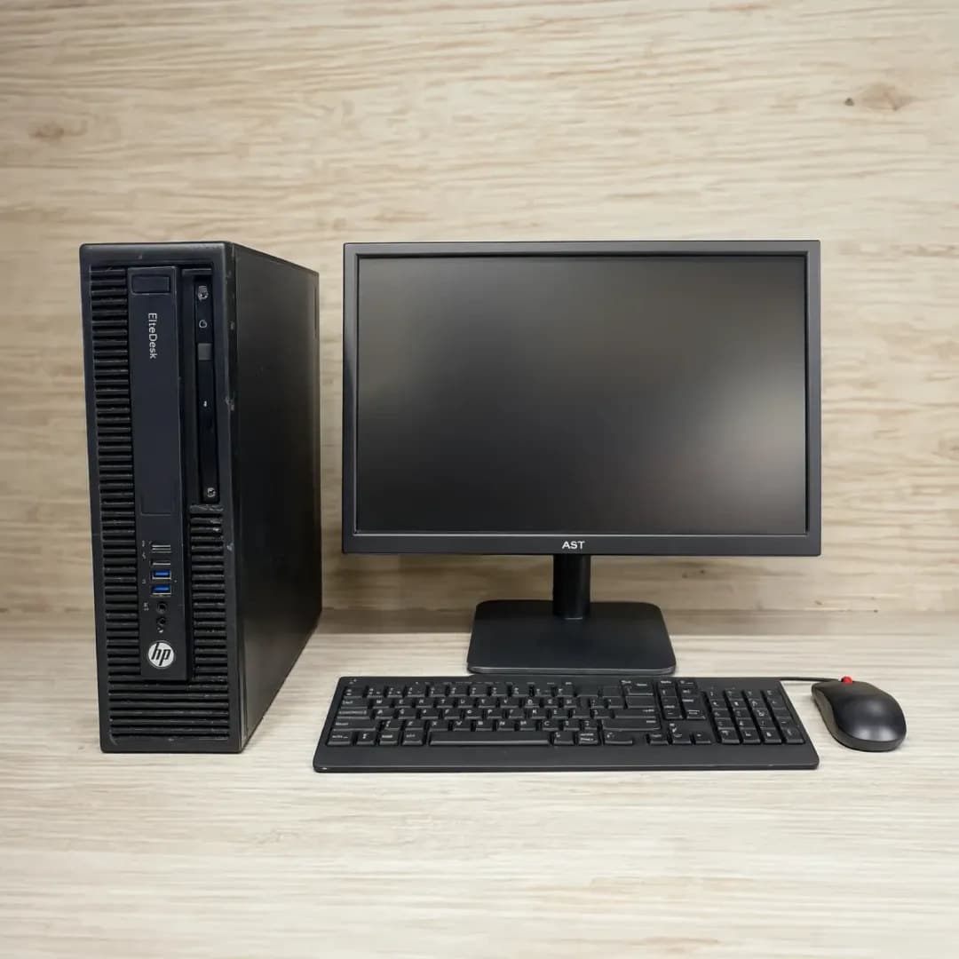 PC i5 6ta gen, 4gb RAM 500gb HDD, Monitor 19", teclado + mouse, VGA, 2× baterias AA, Regulador tipo regleta