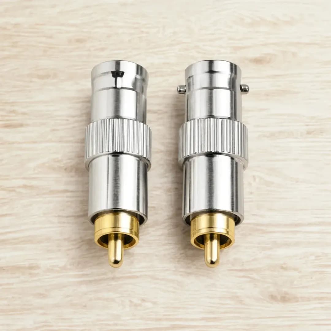 Adaptador BNC hembra a RCA Macho. Metalico