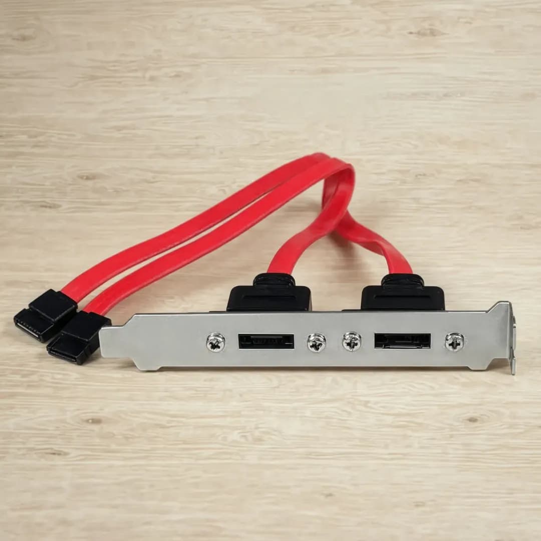 Tapa adaptadora, 2 puertos e/SATA a SATA, p/empotrar en Case